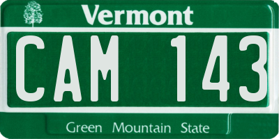 VT license plate CAM143