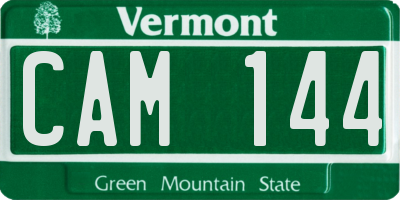 VT license plate CAM144