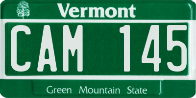 VT license plate CAM145