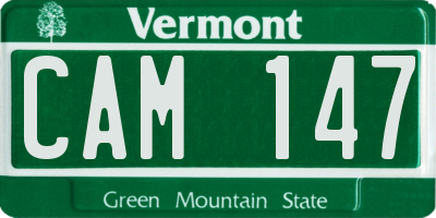 VT license plate CAM147