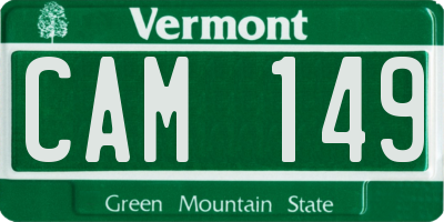 VT license plate CAM149