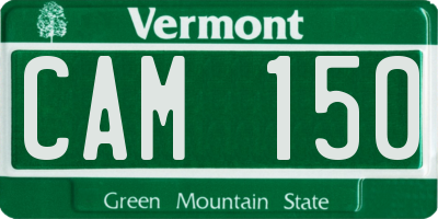 VT license plate CAM150