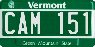 VT license plate CAM151