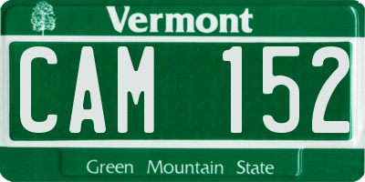 VT license plate CAM152