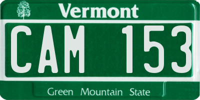 VT license plate CAM153