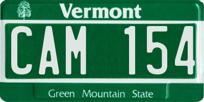 VT license plate CAM154