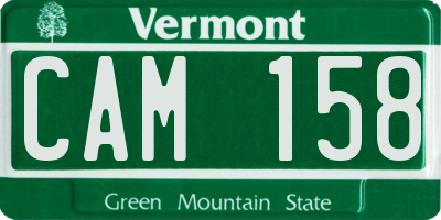 VT license plate CAM158