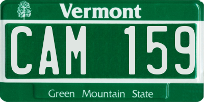 VT license plate CAM159