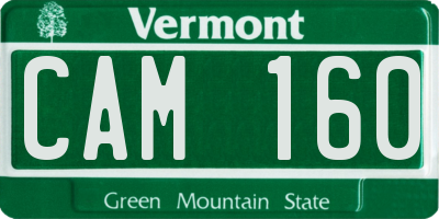 VT license plate CAM160