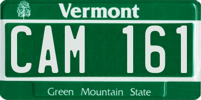VT license plate CAM161