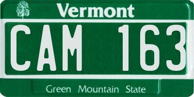 VT license plate CAM163