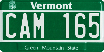 VT license plate CAM165