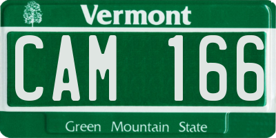 VT license plate CAM166