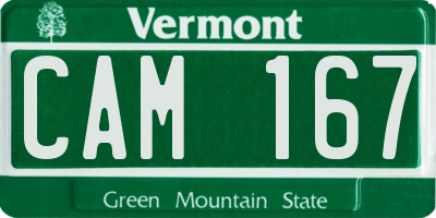 VT license plate CAM167