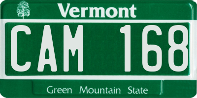 VT license plate CAM168