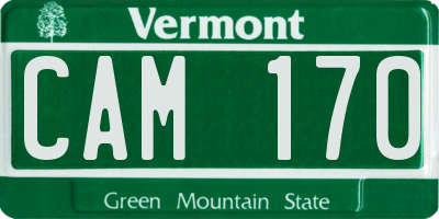 VT license plate CAM170