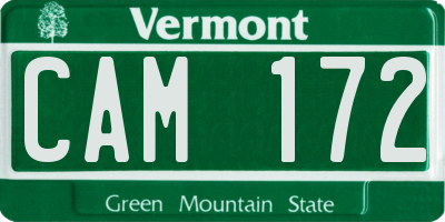 VT license plate CAM172