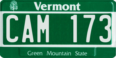 VT license plate CAM173