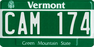 VT license plate CAM174