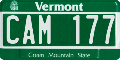 VT license plate CAM177