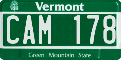 VT license plate CAM178