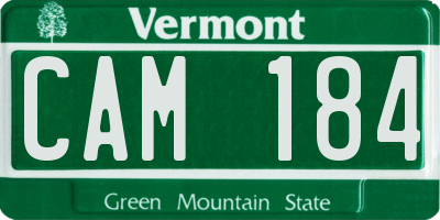 VT license plate CAM184