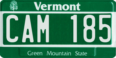 VT license plate CAM185