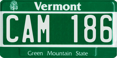 VT license plate CAM186