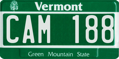 VT license plate CAM188