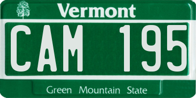 VT license plate CAM195