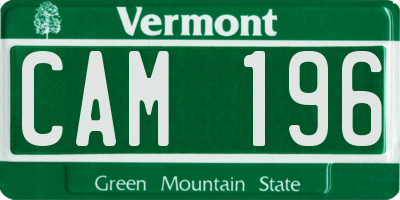 VT license plate CAM196