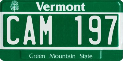 VT license plate CAM197