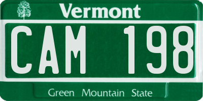 VT license plate CAM198