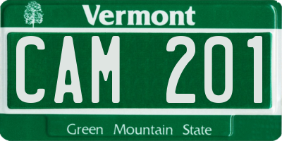 VT license plate CAM201