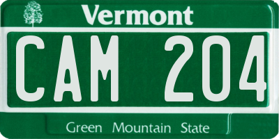 VT license plate CAM204