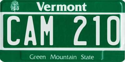 VT license plate CAM210