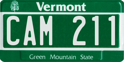 VT license plate CAM211
