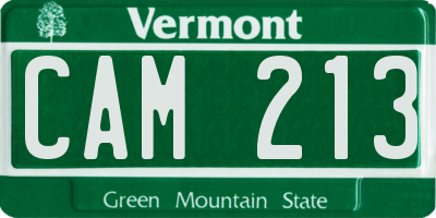 VT license plate CAM213