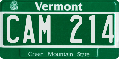 VT license plate CAM214