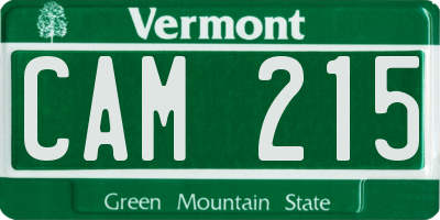 VT license plate CAM215