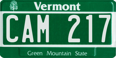VT license plate CAM217