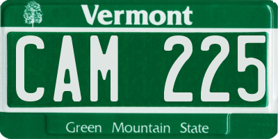 VT license plate CAM225