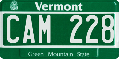 VT license plate CAM228