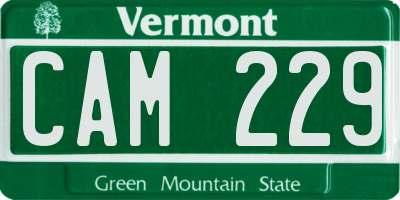 VT license plate CAM229