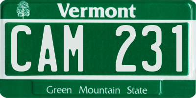 VT license plate CAM231