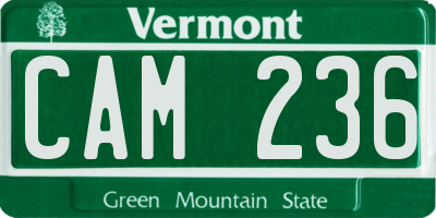 VT license plate CAM236