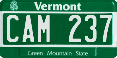 VT license plate CAM237