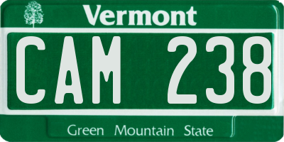 VT license plate CAM238