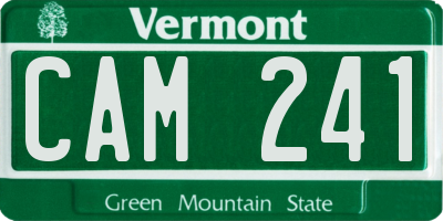 VT license plate CAM241