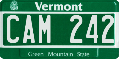 VT license plate CAM242